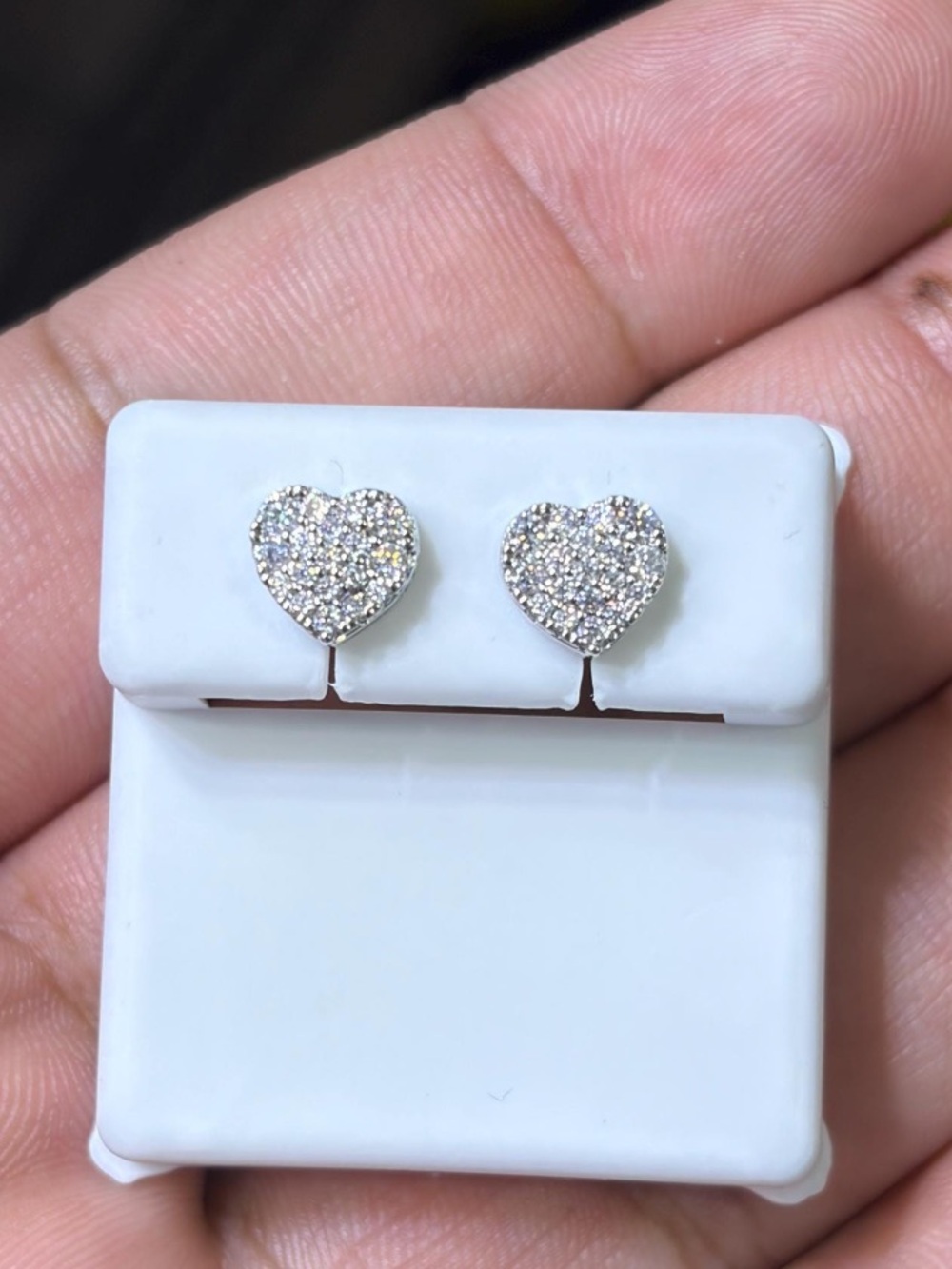 Heart Moissanite Stud Earings